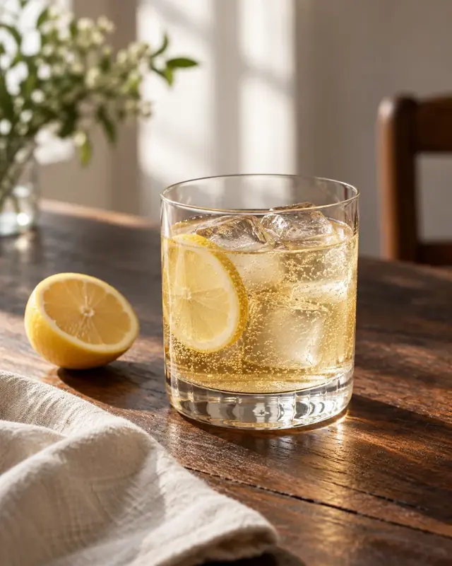 Cocktail clair aux agrumes dans un verre